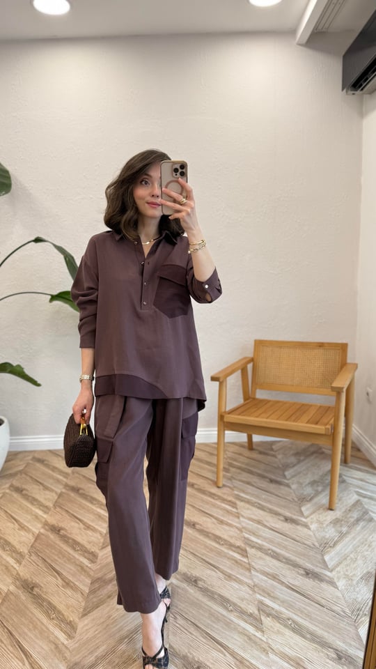 KIZIL KAHVE 5328 GARNİLİ PANTOLON 