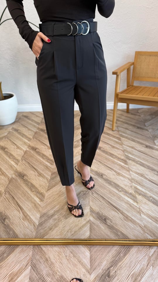 KOYU KAHVE 1085 KEMERLİ PANTOLON 