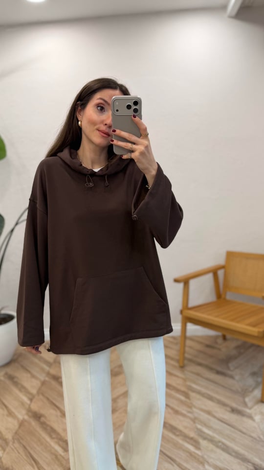 KOYU KAHVE 3188 BÜZGÜLÜ SWEAT