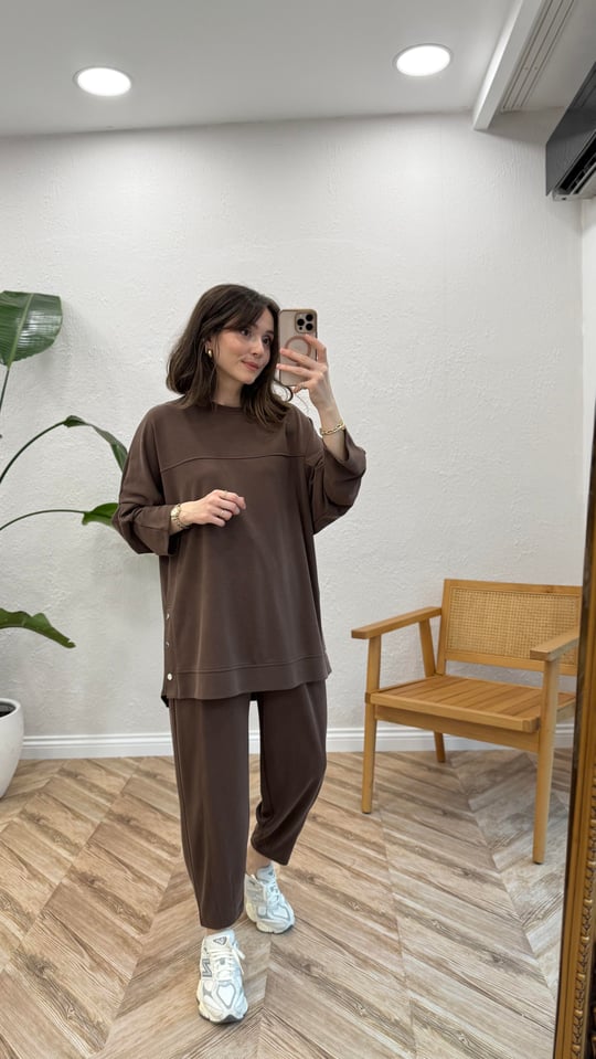 KOYU KAHVE 4833 YANLARI ÇITÇIT TAKIM 
