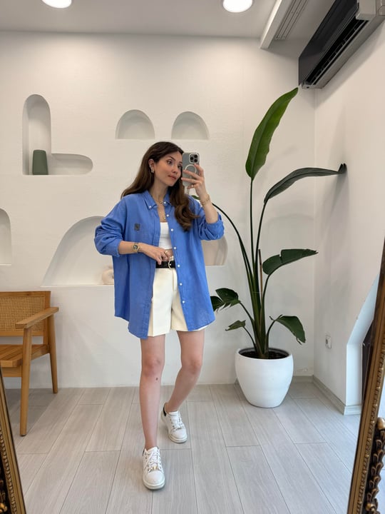 KREM 71281 KEMERLİ ŞORT 