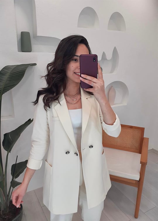 KREM PAMUK CASUAL CEKET