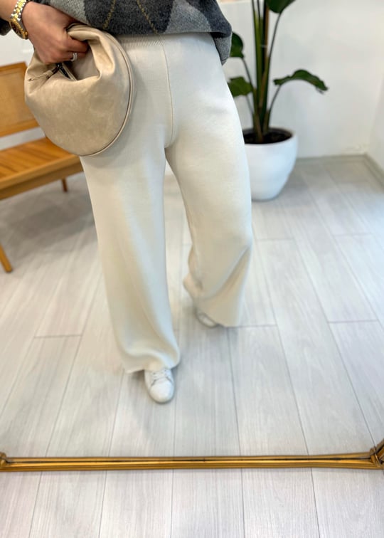 KREM TRİKO PANTOLON