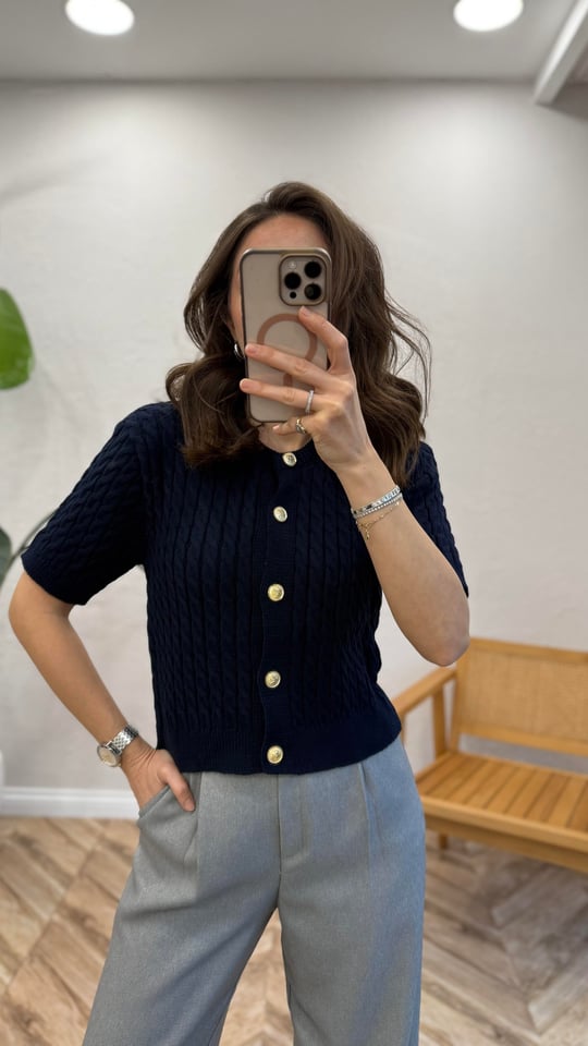 LACİVERT 0147 KISA KOL HIRKA 