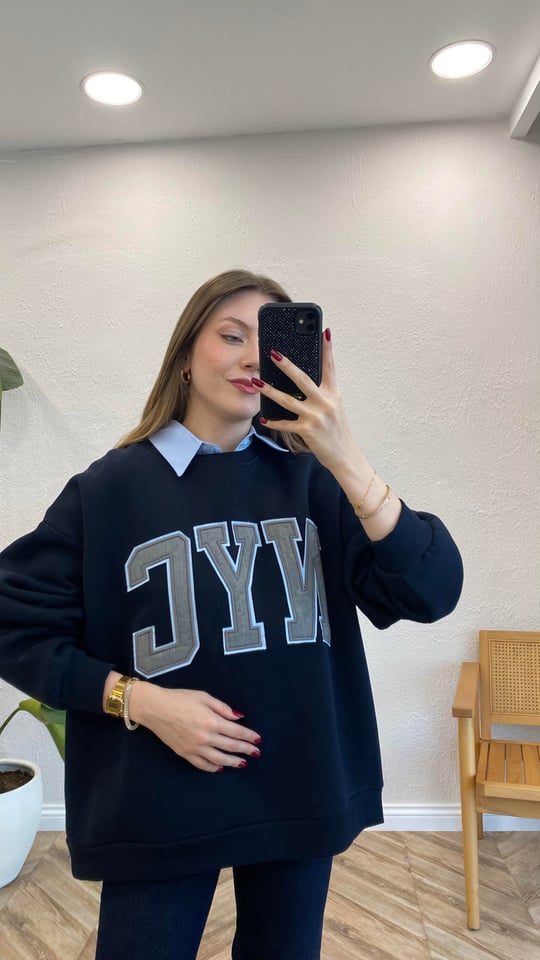 LACİVERT 0753 NYC SWEATSHİRT 