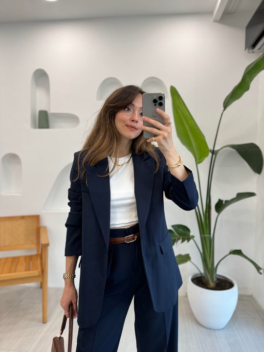 LACİVERT 0873 OVERSİZE BLAZER CEKET