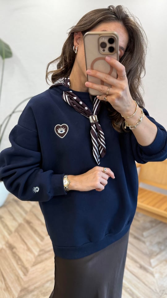 LACİVERT 1083 FULARLI SWEAT