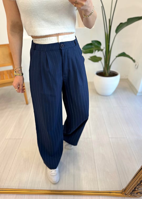 LACİVERT 1263 BELİ LASTİKLİ PANTOLON