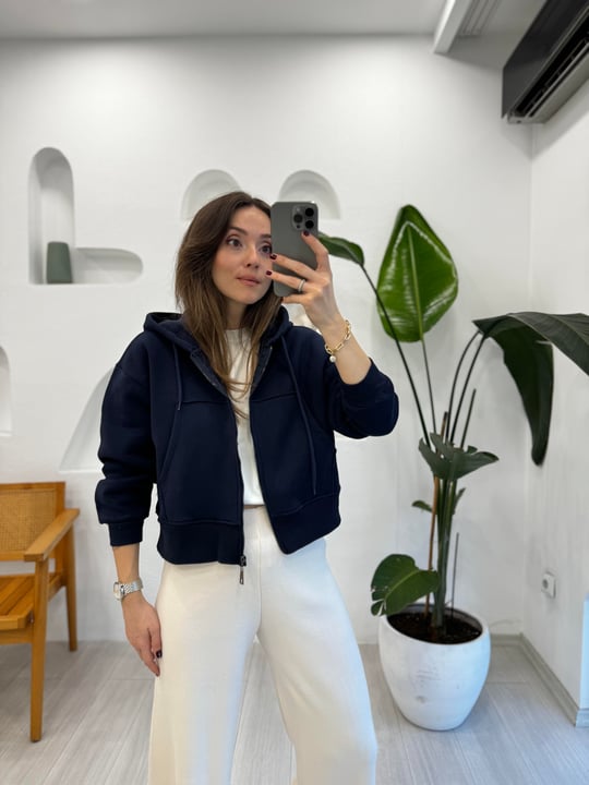 LACİVERT 1338 KANGURU SWEATSHİRT