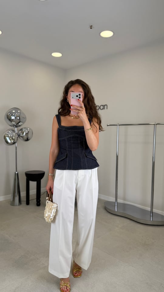 LACİVERT 2348 DENİM BLUZ 