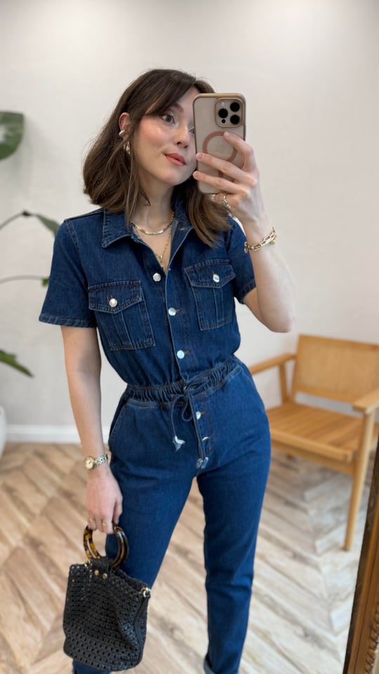 LACİVERT 24823 DENİM TULUM 
