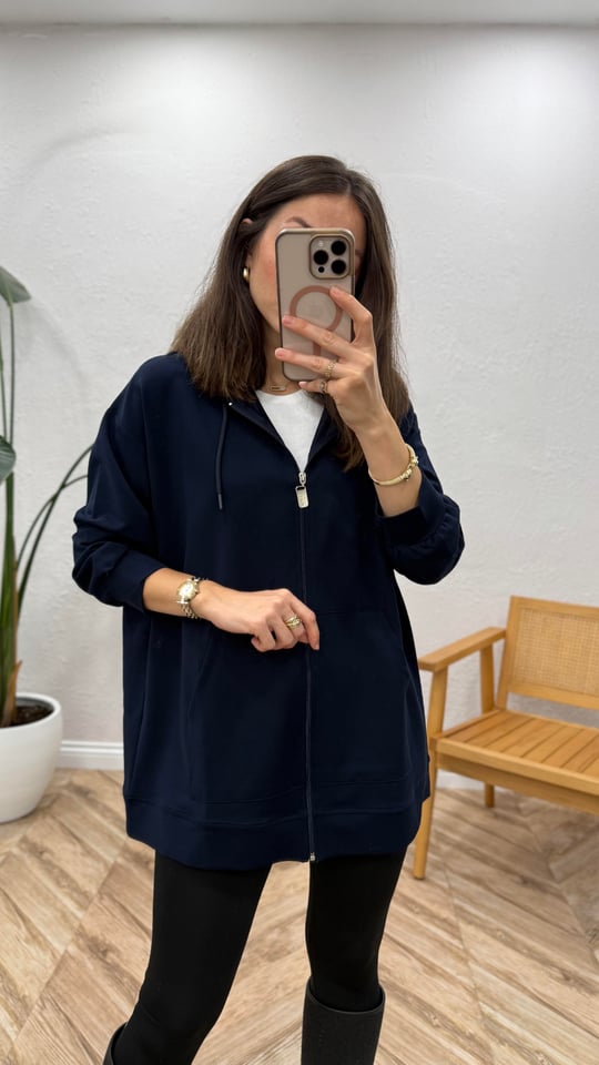 LACİVERT 3036 KANGURU CEP HIRKA 