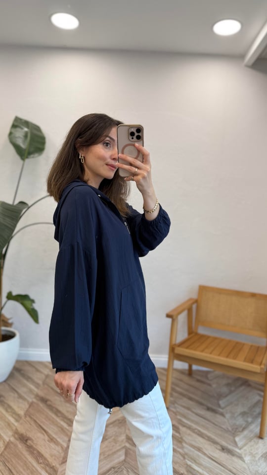 LACİVERT 33228 KANGURU CEP BOMBER 