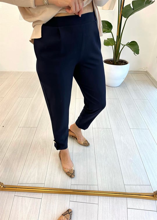 LACİVERT 4157 BANT DETAY HAVUÇ PANTOLON