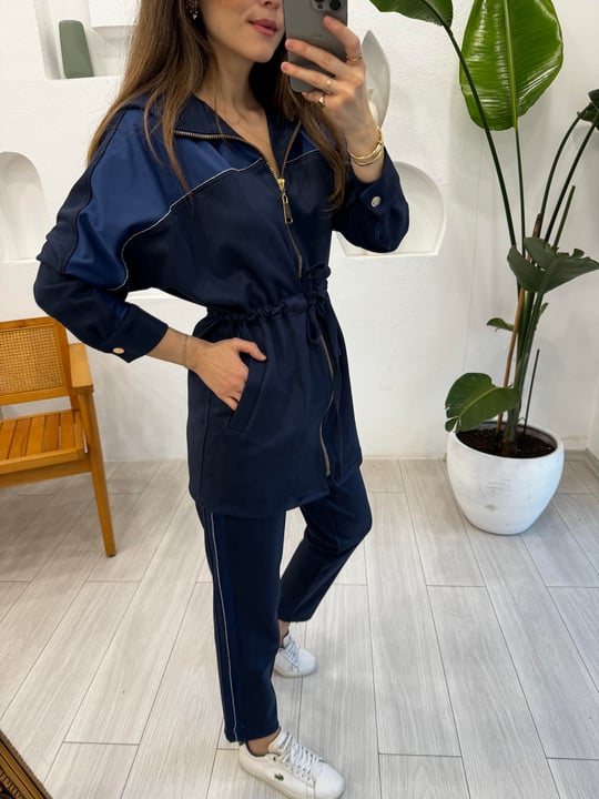 LACİVERT 4673 SÜET SATEN TAKIM
