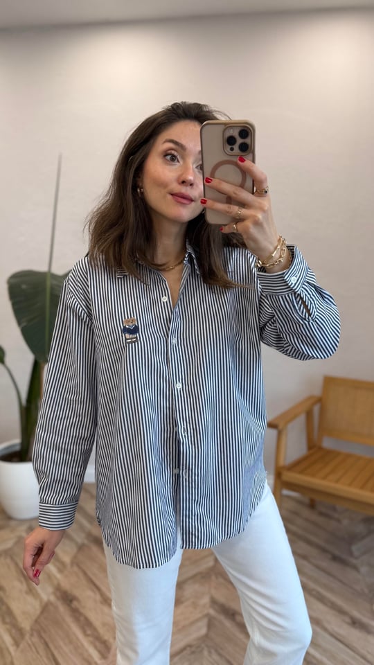 LACİVERT 6110 AYICIK DESEN GÖMLEK