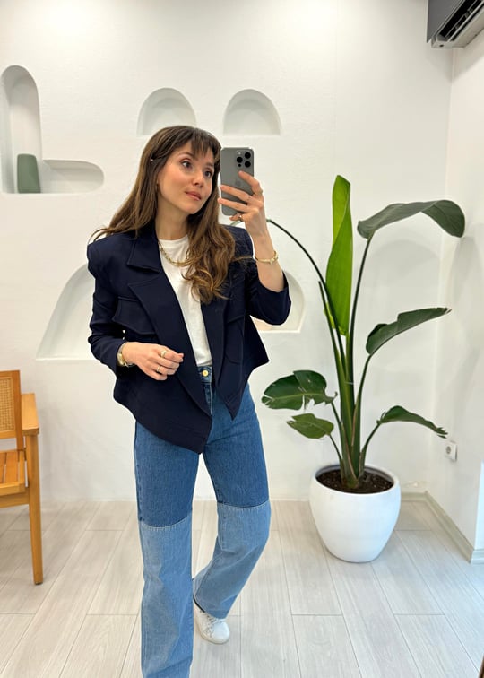 LACİVERT 7344 KISA CEKET 