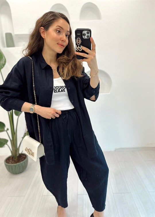 LACİVERT GÖMLEK TAKIM