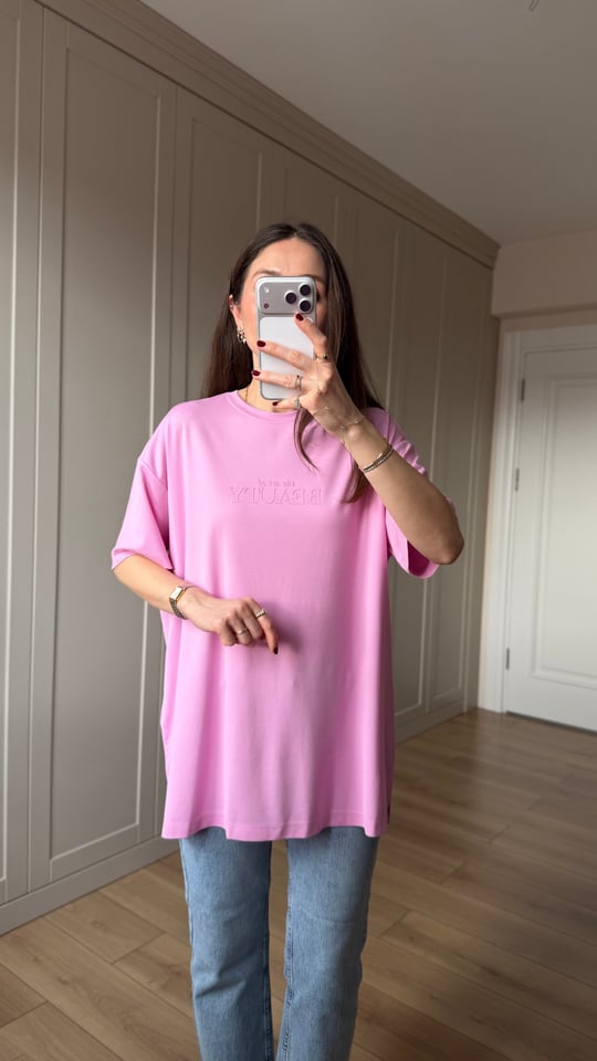 LEYLAK 6462 BEAUTY BASKI TİŞÖRT 