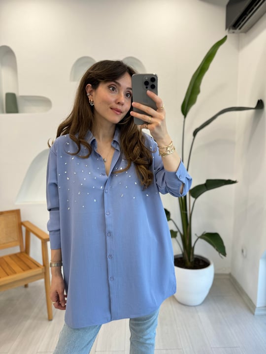 MAVİ 2530 TAŞLI GÖMLEK