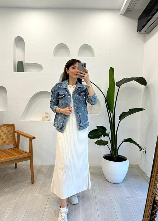 MAVİ 5009 İNCİLİ CEKET
