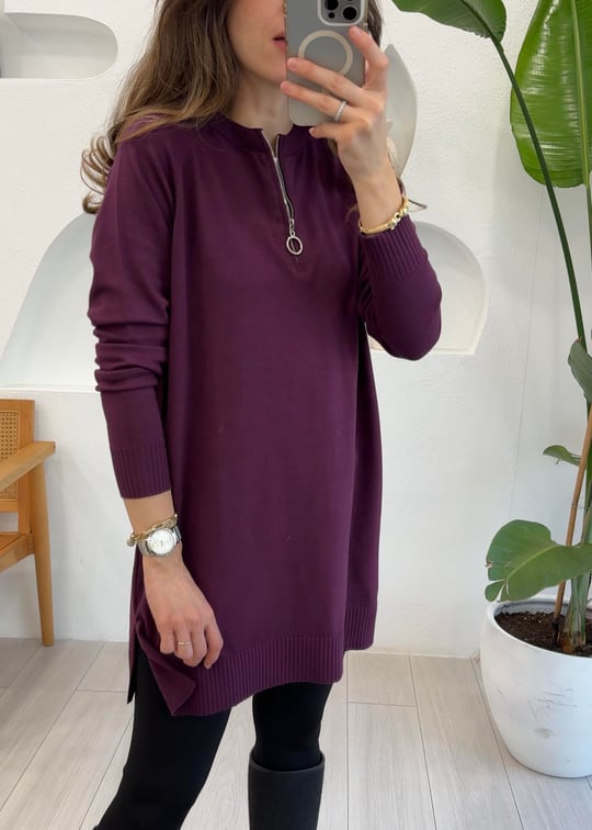 MÜRDÜM 4587 FERMUAR DETAY TRİKO KAZAK