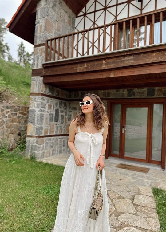 NATUR ASKILI ELBİSE 