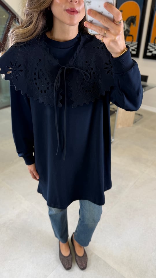 NAVY 0820 GÜPÜRLÜ SWEAT 