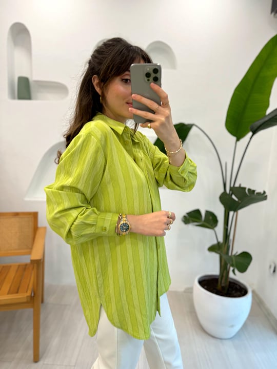 NEON YEŞİL 8745 GÖMLEK 