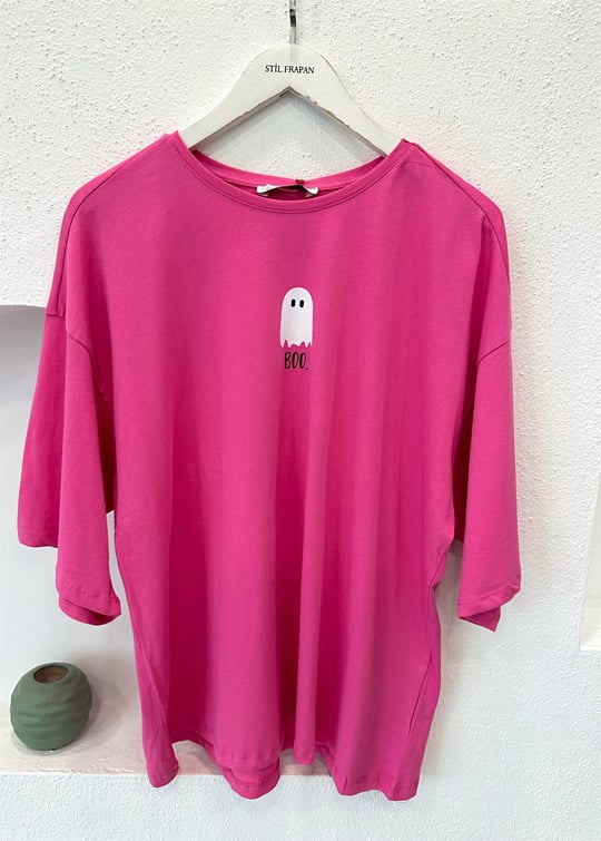 PEMBE 0288 HAYALET BASKILI TSHİRT 