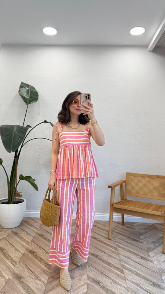 PEMBE 0531 ÇİZGİLİ PANTOLON 