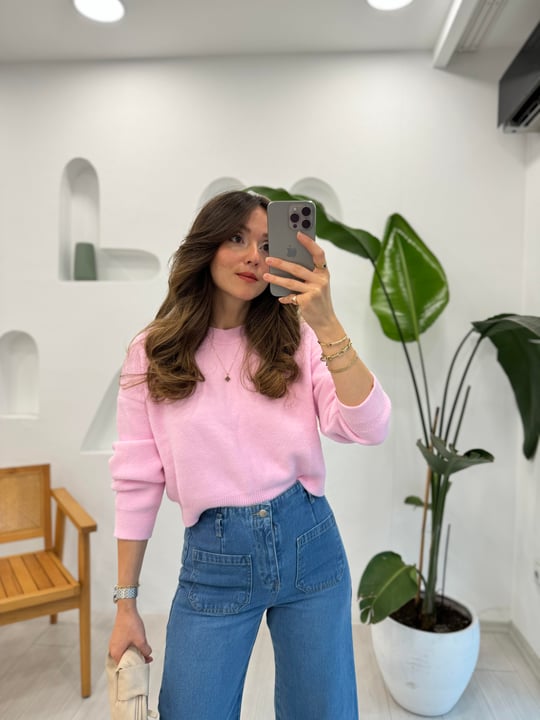 PEMBE 10276 BİSİKLET YAKA KAZAK