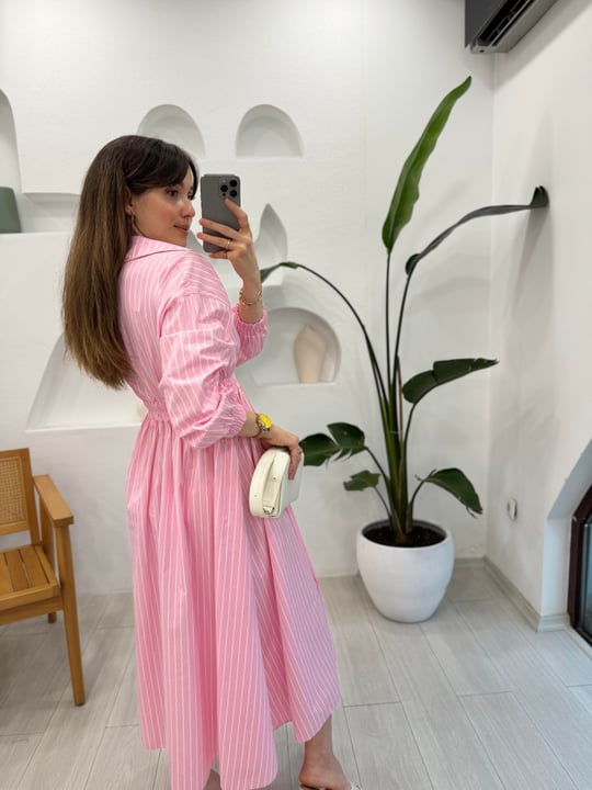 PEMBE 1045 ELBİSE 