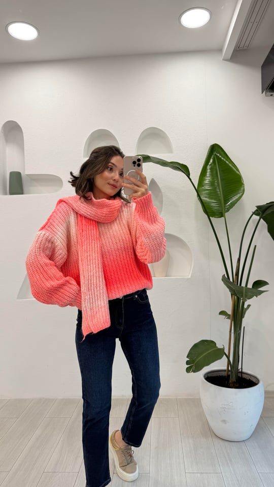 PEMBE 1217 ŞAL DETAY KAZAK 