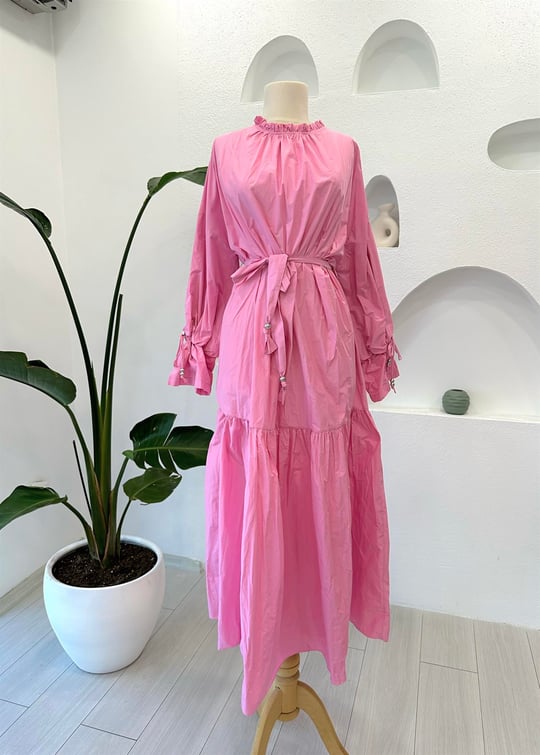 PEMBE 4724 TAFTA ELBİSE