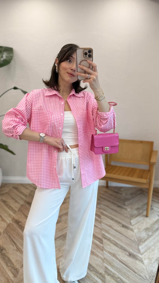PEMBE 6064 POPLİN GÖMLEK 