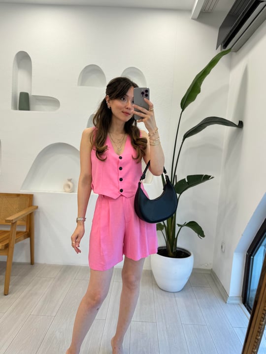 PEMBE 9057 BERMUDA ŞORT 