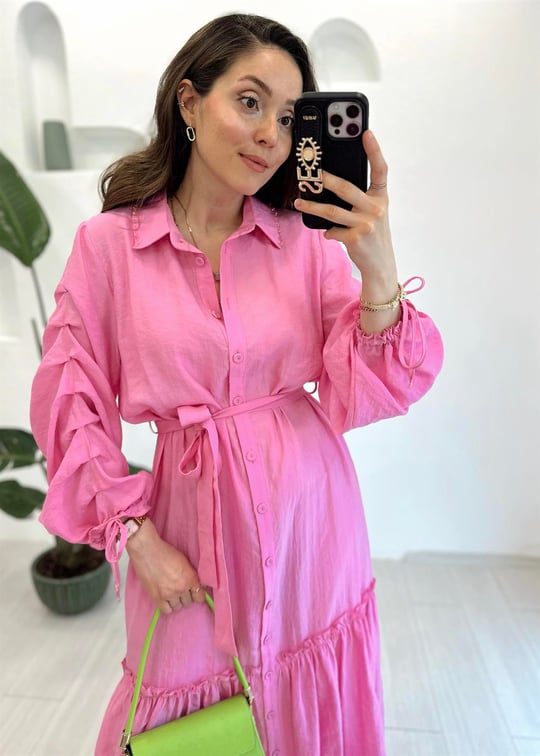 PEMBE CUPRA ELBİSE