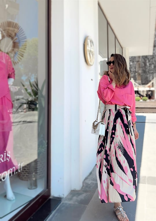 PEMBE NİCOLE ETEK 