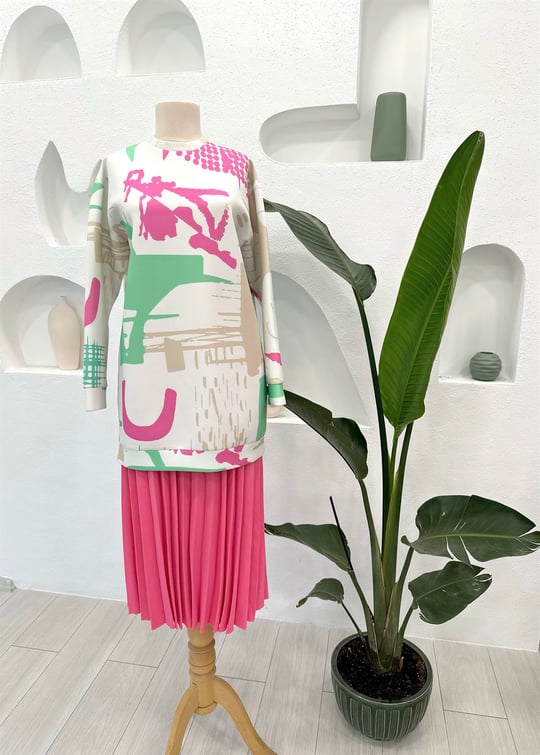 PEMBE PİLİSELİ ETEK