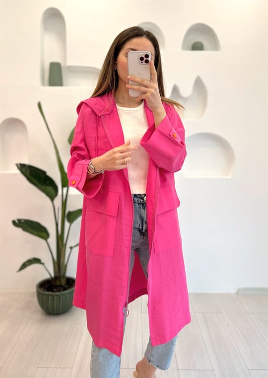 PEMBE SIRT BASKILI KAP