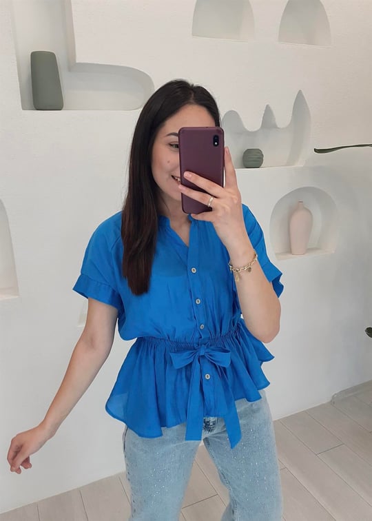 SAKS BÜZGÜLÜ BLUZ