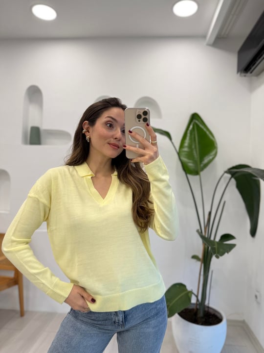 SARI 3215 POLO YAKA TRİKO