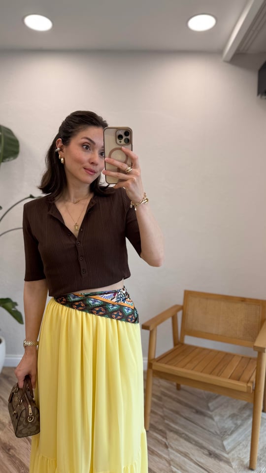 SARI 4105 ŞİFON ETEK 