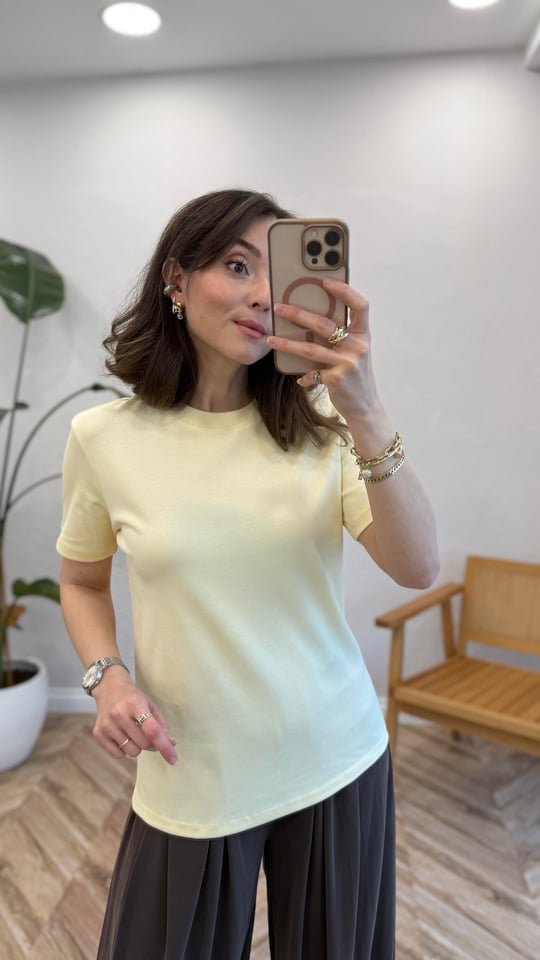 SARI 4625 BASİC TİŞÖRT 