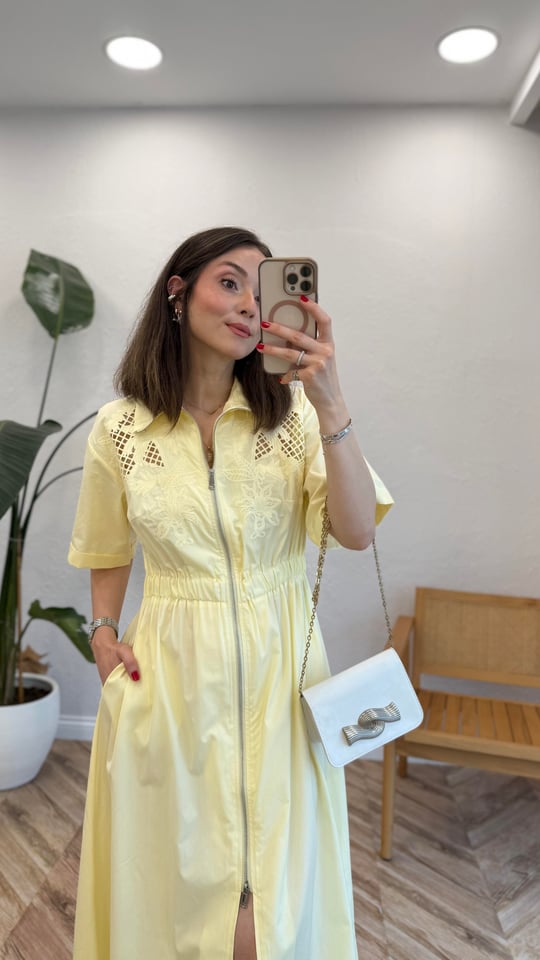 SARI 4800 NAKIŞ DETAY ELBİSE 