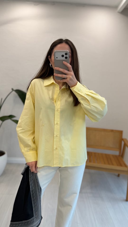 SARI 5803 ŞAL DETAY GÖMLEK 