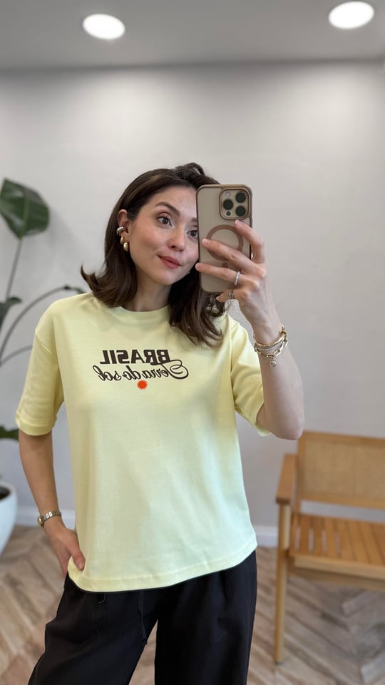 SARI 8168 BASKILI TİŞÖRT