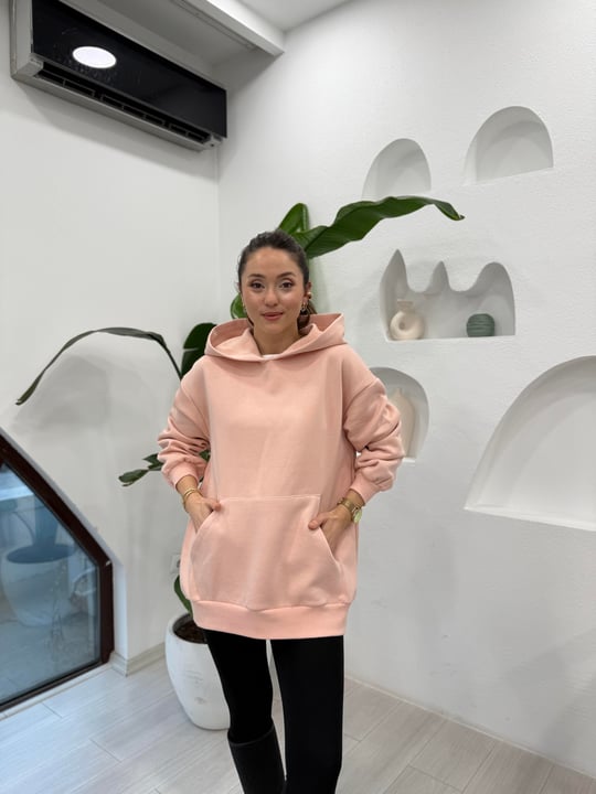 ŞEKER PEMBE 32109 KAPÜŞONLU SWEATSHİRT