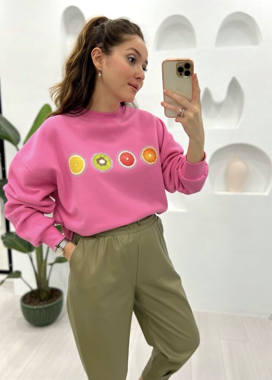 ŞEKER PEMBE MEYVELİ SWEAT 
